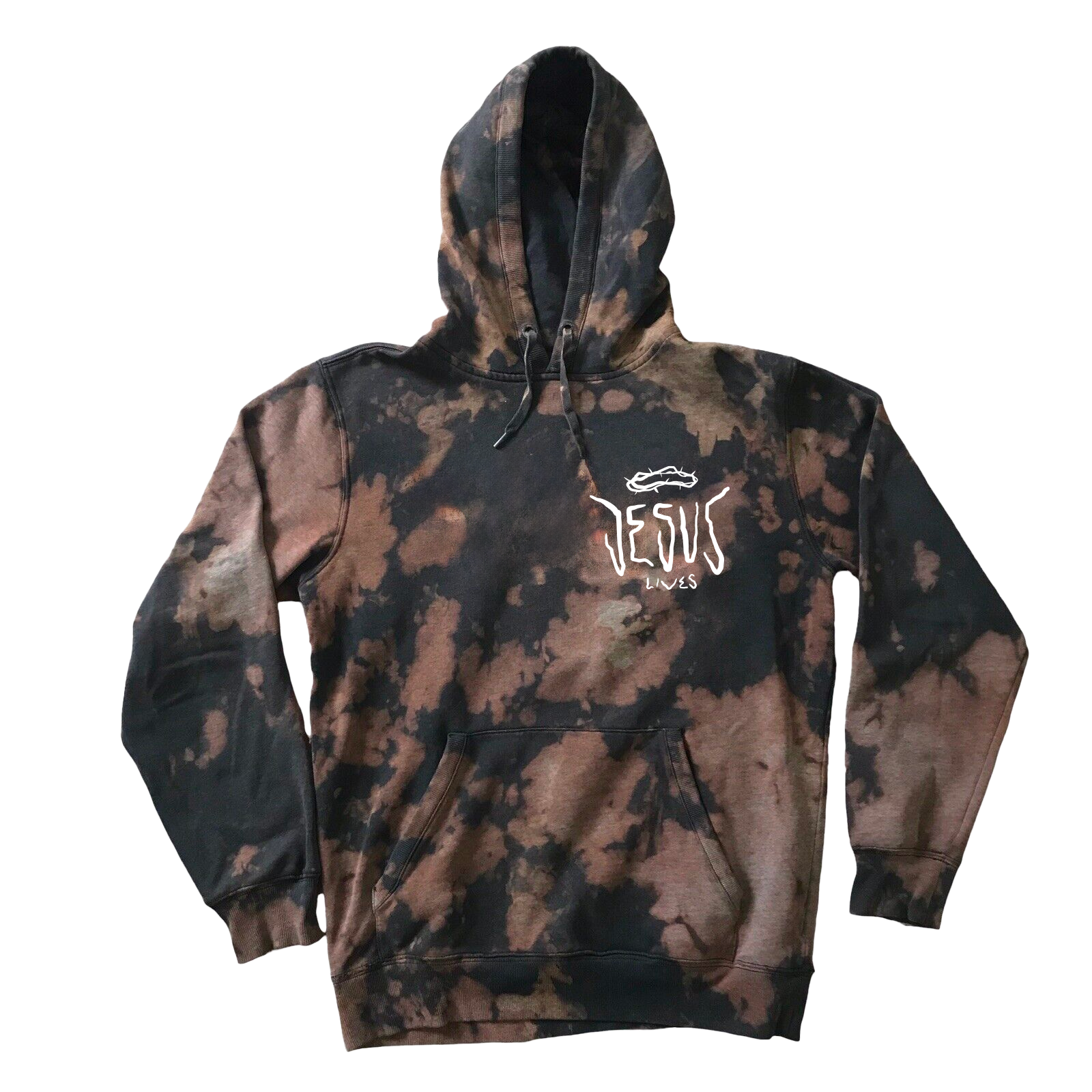 Jesus Lives Crown of Thorns Bleach Washed Hoodie