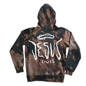 Jesus Lives Crown of Thorns Bleach Washed Hoodie