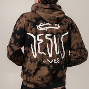 Jesus Lives Crown of Thorns Bleach Washed Hoodie